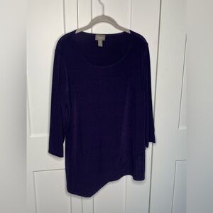 Chico's Travelers Asymmetrical Top Blouse Tunic Women’s Size Medium Chico’s 1